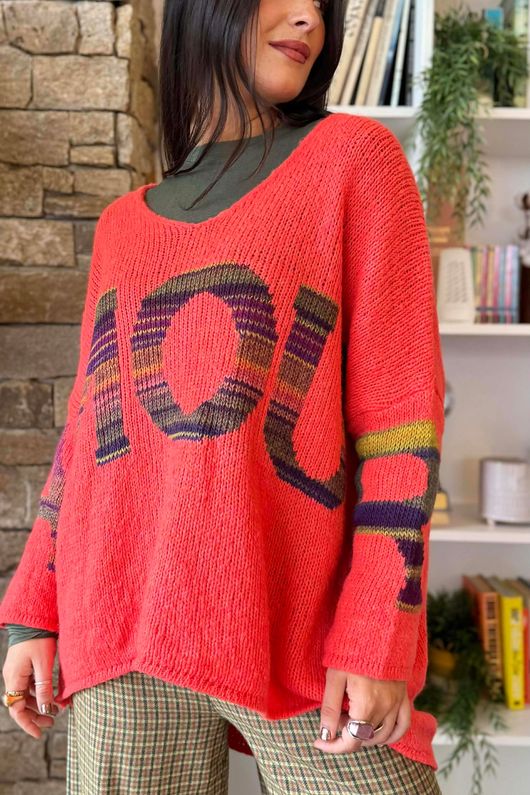 Big Softie Amour Slouch Knit Jumper Watermelon